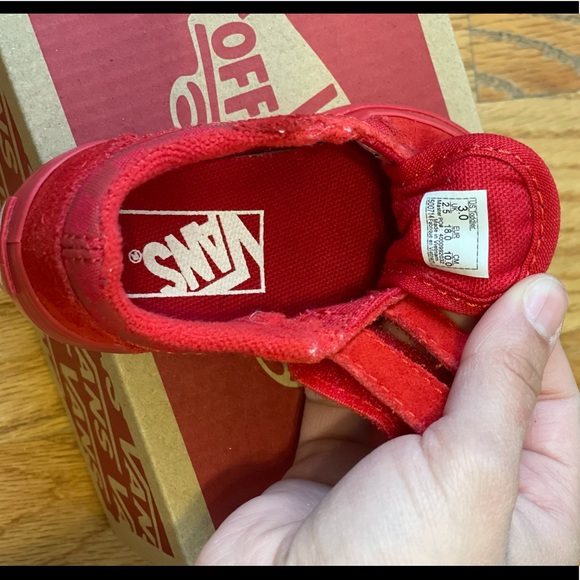 Racing Red Toddler Vans size 3.0 - Picture 7 of 8